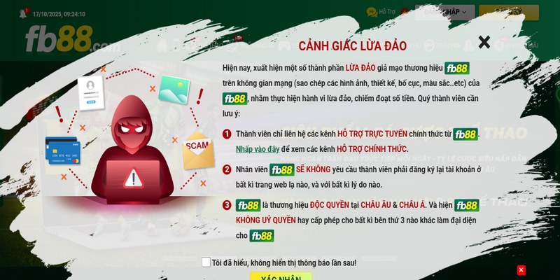 Nhà cái đưa ra những cảnh báo về đường link mạo danh, lừa đảo